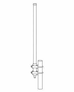 Fasadantenn, 59 cm, inkl. fäste, & adapter N(m)/SMA(f)